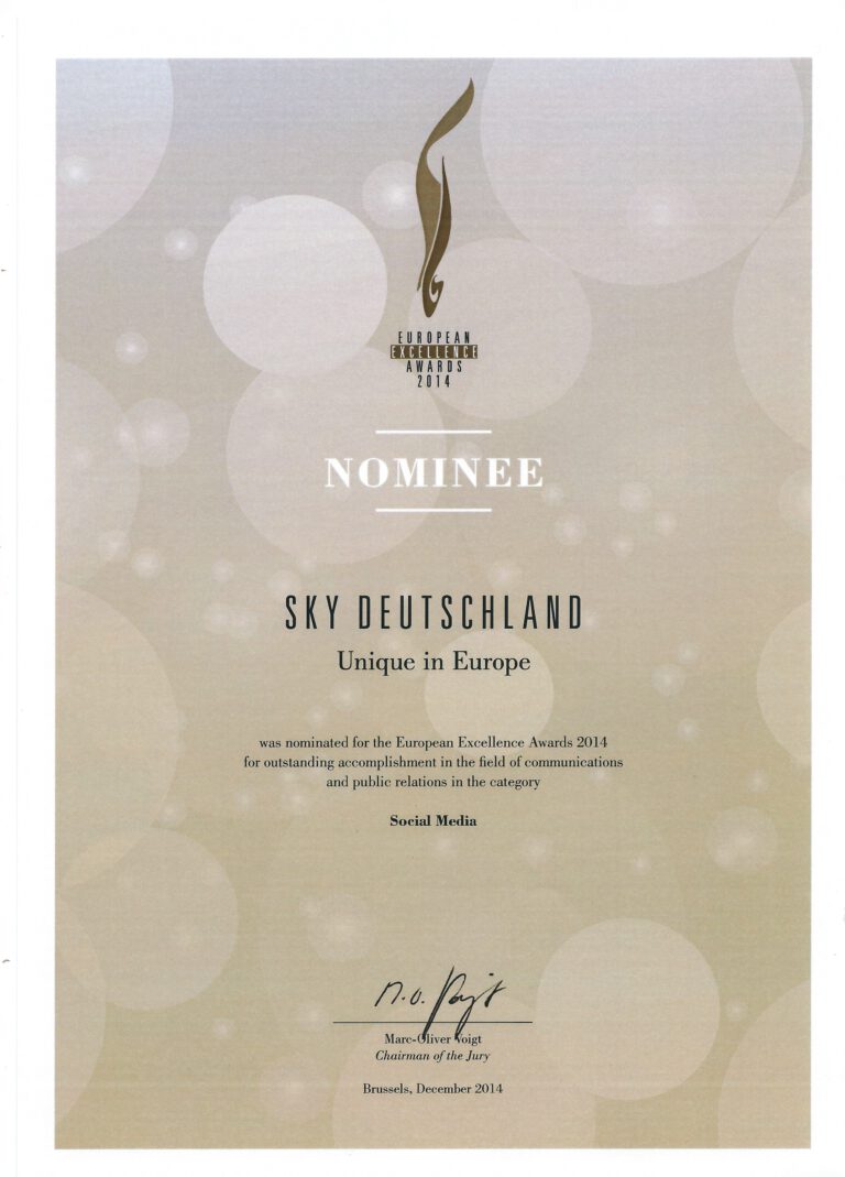 Auszeichnung Sky Deutschland
