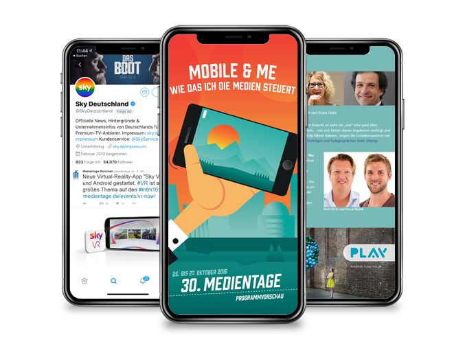 Werbung für den Sky Play Pitch im Rahmen der Medientage München 2016