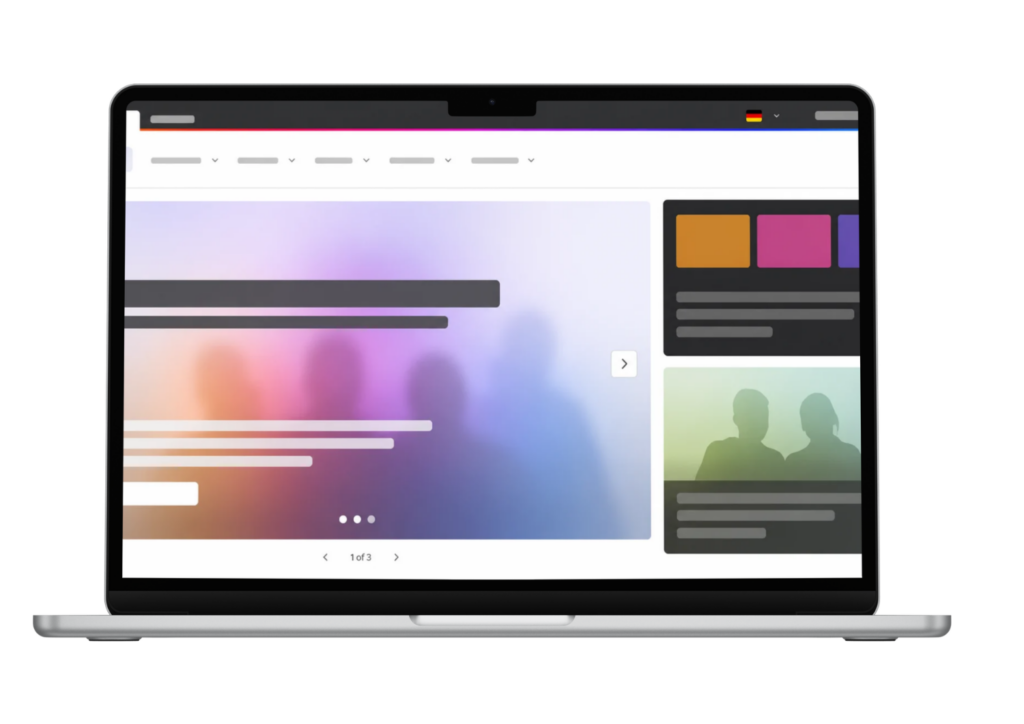 Visualisierung der neuen Corporate Website der Sky Group auf einem Laptop. Projektleitung in Deutschland für Entwicklung und Launch der neuen internationalen Corporate Website bei Sky Deutschland.