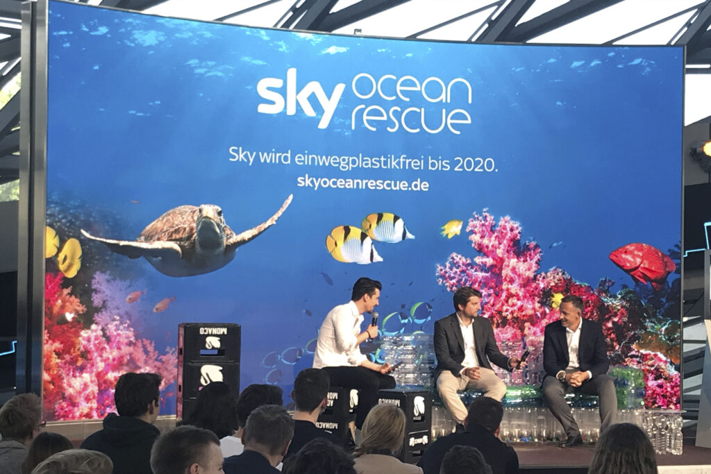 Panel mit Frederic Michel von Sky Ocean Ventures und Marco Vollmar vom WWF Deutschland zu Innovationen gegen Plastikmüll in den Ozeanen