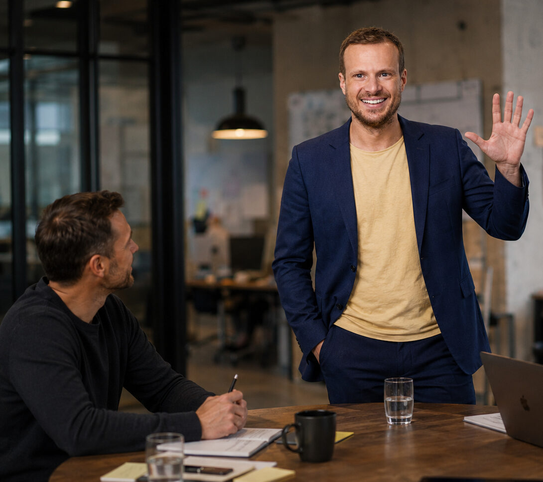 Damian Holmer – CMO & Transformationsleader in einem Leadership-Workshop mit Team